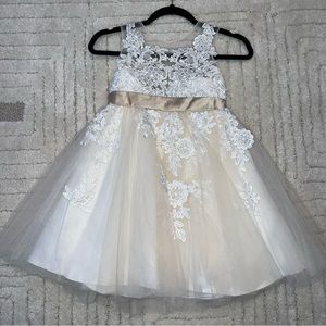 Miama White Lace Tulle Wedding Flower Girl First Communion Jr Bridesmaid Dress 8
